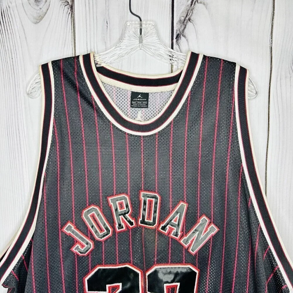 Michael Jordan #23 Jumpman Basketball Jersey Sz 3XL Fully Stitched Black Red